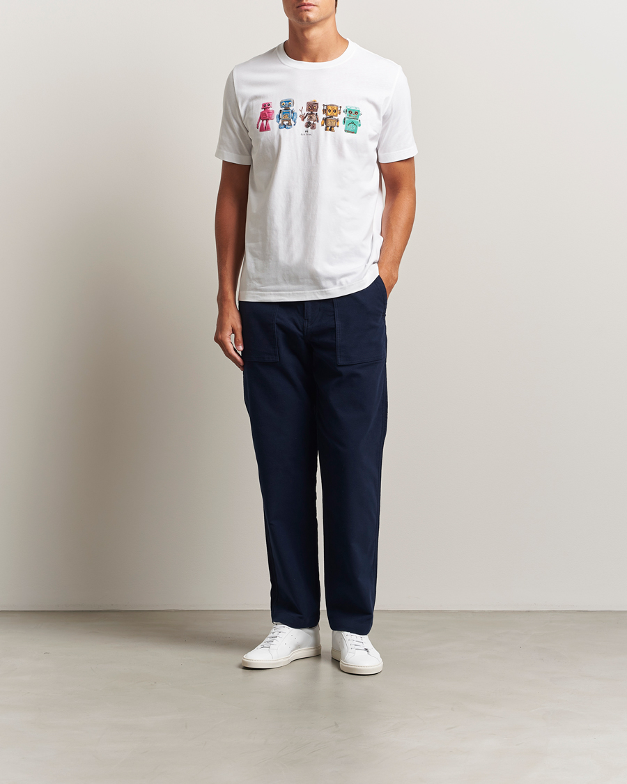 Men | T-Shirts | PS Paul Smith | Robots Crew Neck T-Shirt White