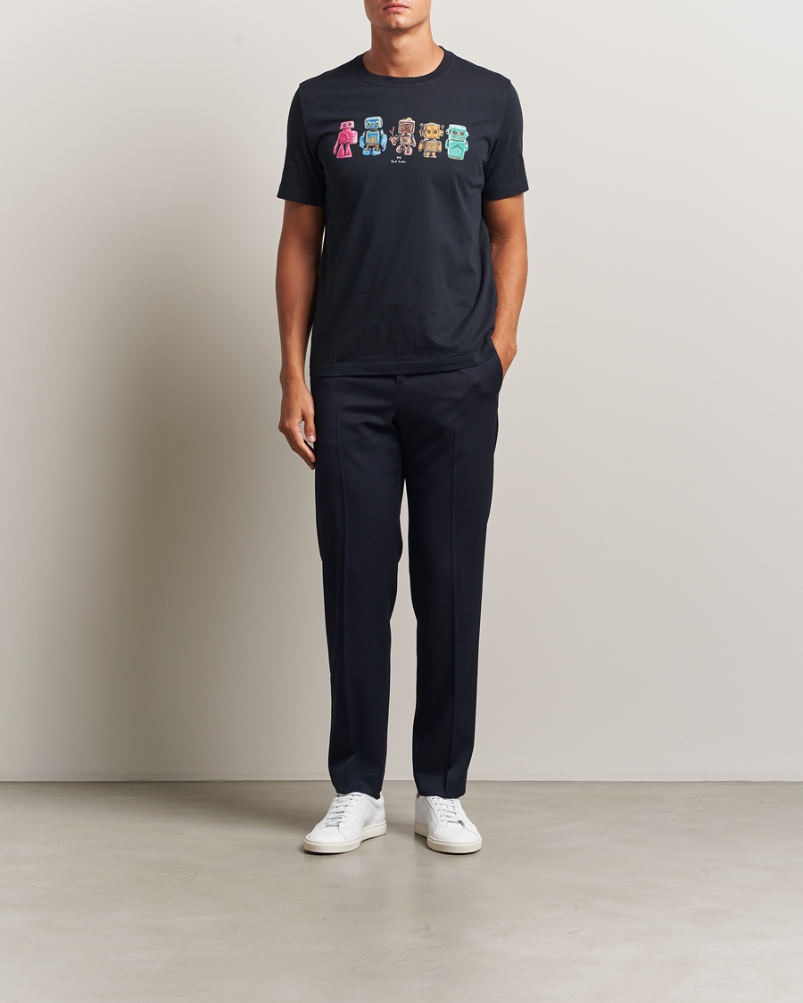 Men | T-Shirts | PS Paul Smith | Robots Crew Neck T-Shirt Blue