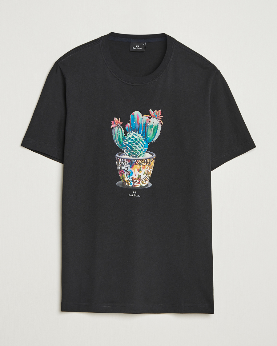 Men | T-Shirts | PS Paul Smith | Cactus Crew Neck T-Shirt Black