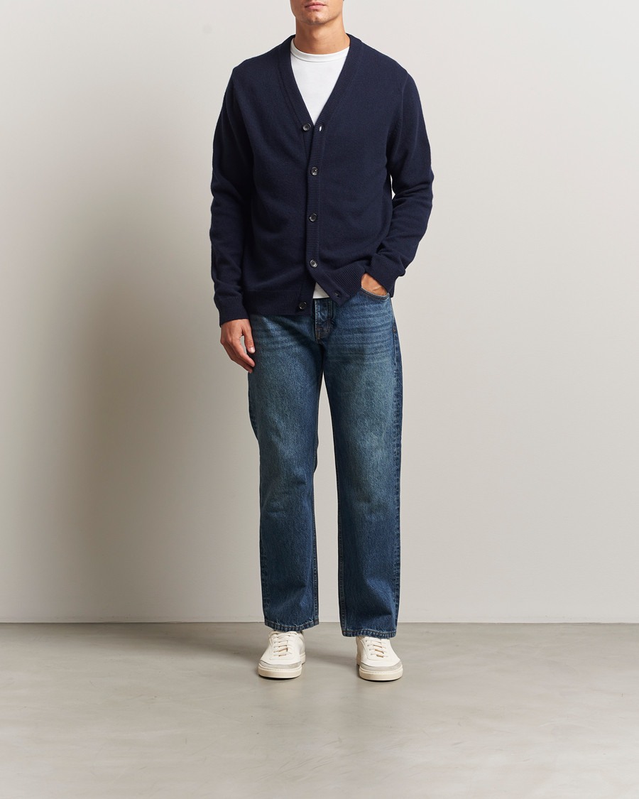 PS Paul Smith Merino Knitted Cardigan Blue at CareOfCarl.com