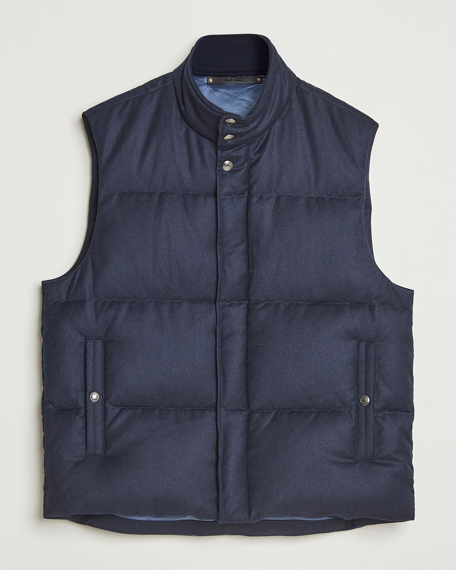 Paul Smith Wool/Cashmere Down Gilet Navy at CareOfCarl.com