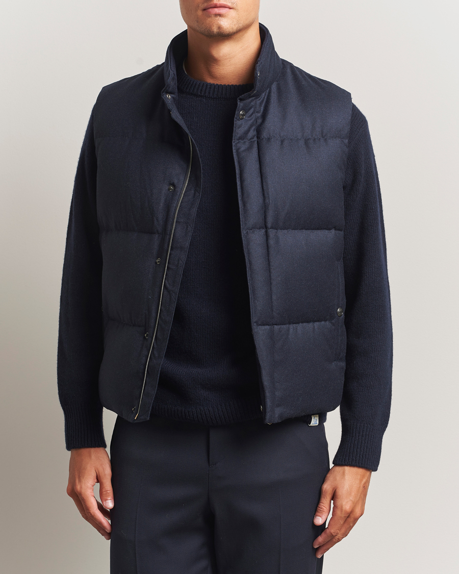 Men | Coats & Jackets | Paul Smith | Wool/Cashmere Down Gilet Navy