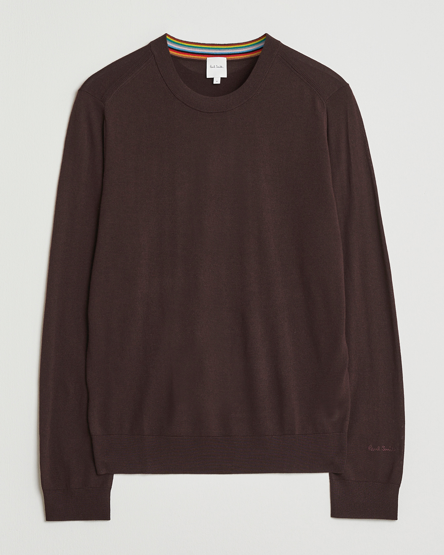 Men | Sweaters & Knitwear | Paul Smith | Merino Knitted Sweater Dark Brown
