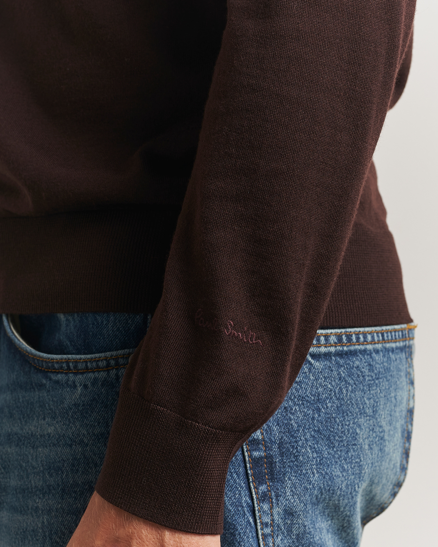 Men | Sweaters & Knitwear | Paul Smith | Merino Knitted Sweater Dark Brown