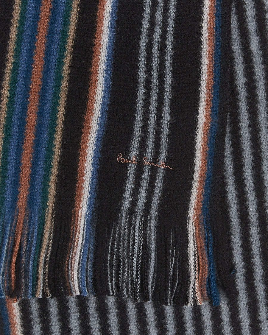 Men | Paul Smith Merino Wool Striped Scarf Black Multi | Paul Smith | Merino Wool Striped Scarf Black Multi
