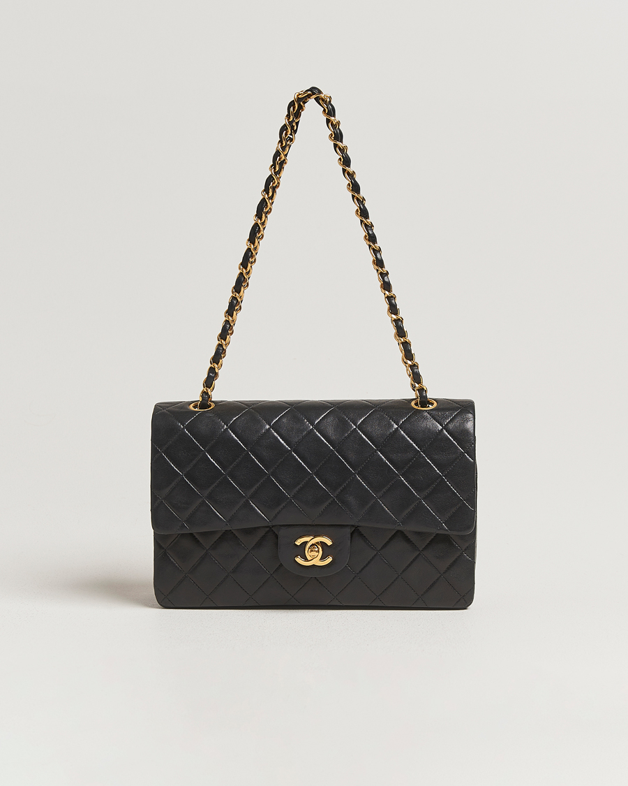 Men | Chanel Pre-Owned Classic Double Flap Medium Black | Chanel Pre-Owned | Classic Double Flap Medium Black