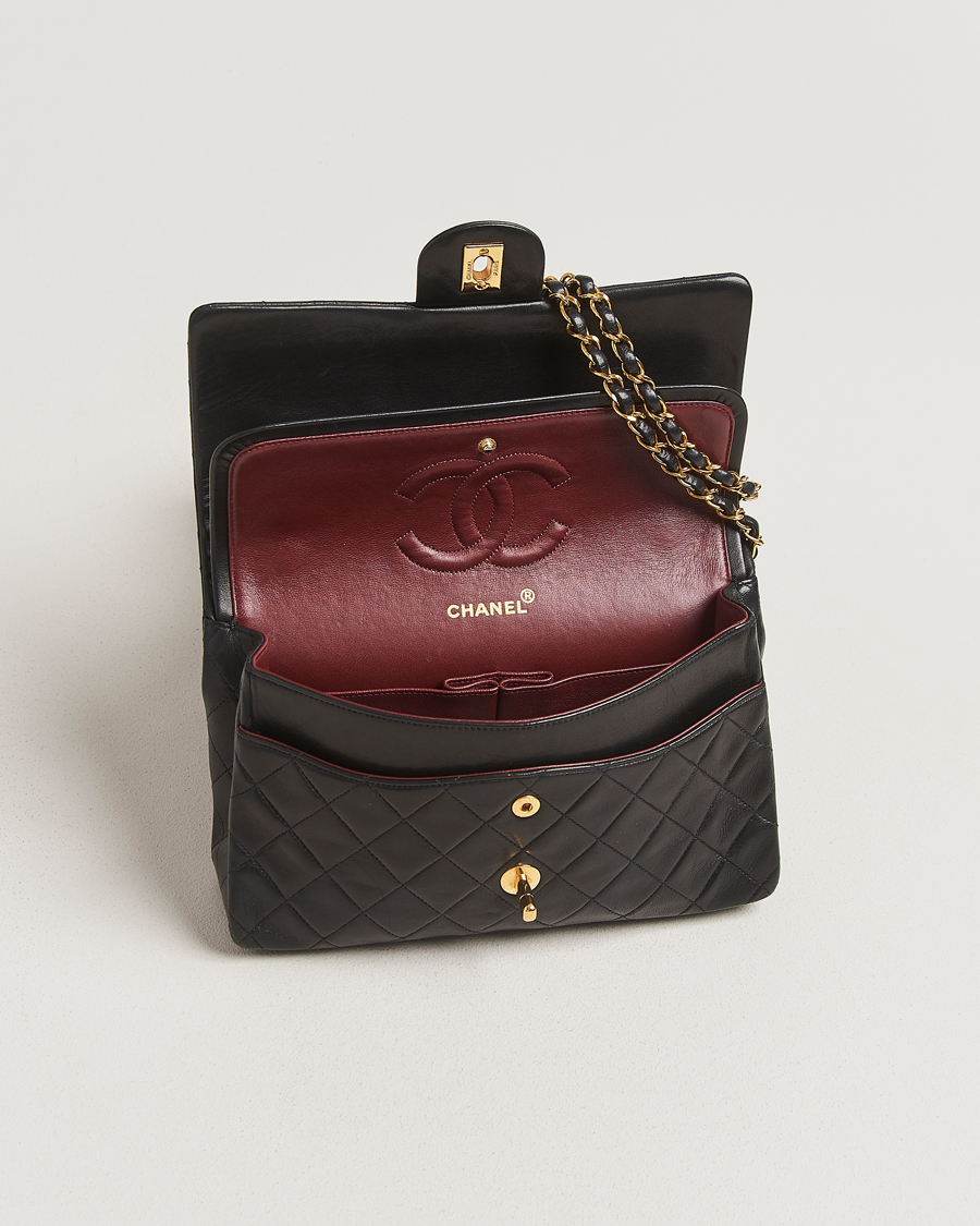 Men | Chanel Pre-Owned Classic Double Flap Medium Black | Chanel Pre-Owned | Classic Double Flap Medium Black