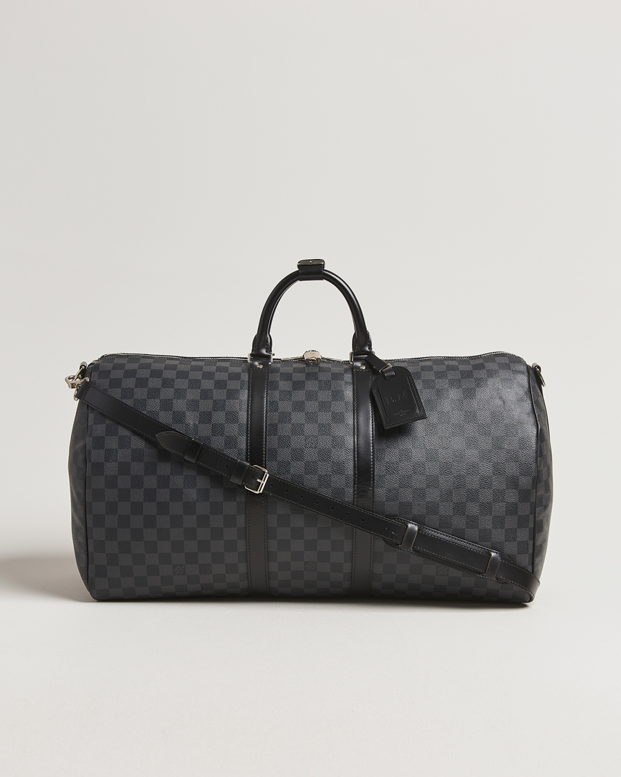 Men | Louis Vuitton Pre-Owned Keepall Bandoulière 55 Damier Graphite | Louis Vuitton Pre-Owned | Keepall Bandoulière 55 Damier Graphite
