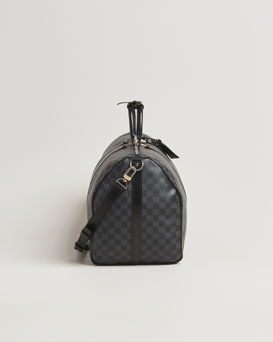 Men | Louis Vuitton Pre-Owned Keepall Bandoulière 55 Damier Graphite | Louis Vuitton Pre-Owned | Keepall Bandoulière 55 Damier Graphite