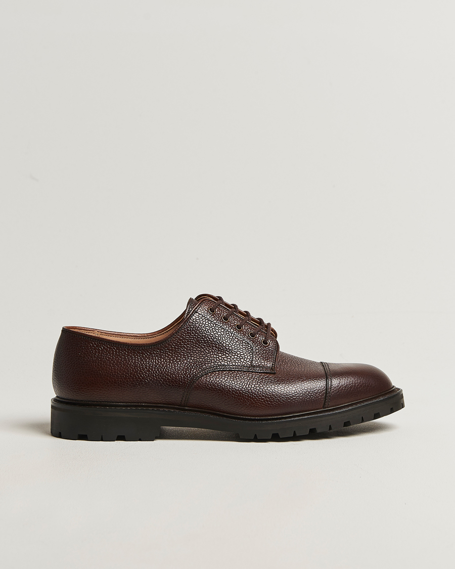 Men | Derby Shoes | Crockett & Jones | Sandhurst Derby Vibram Brown Scotch Grain