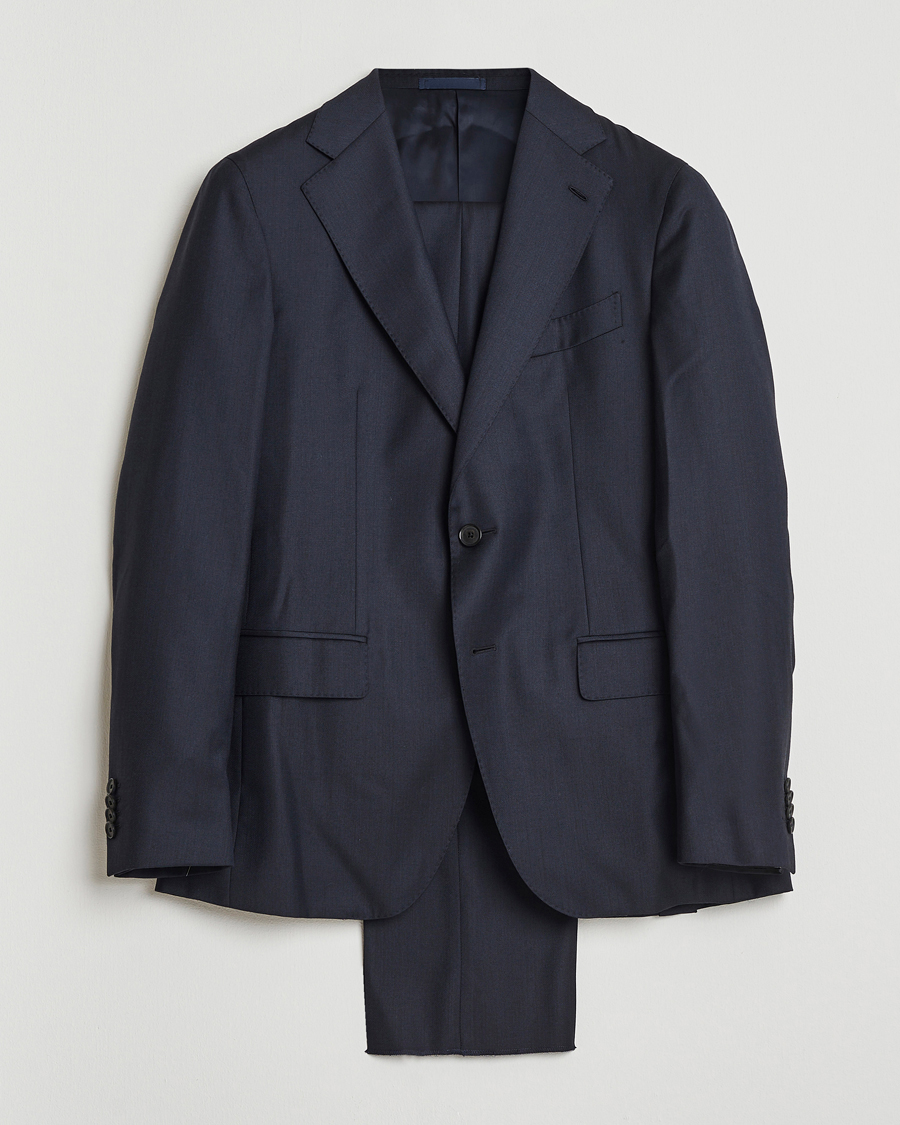 Men | Suits | Caruso | Aida Super 130s Wool Suit Navy