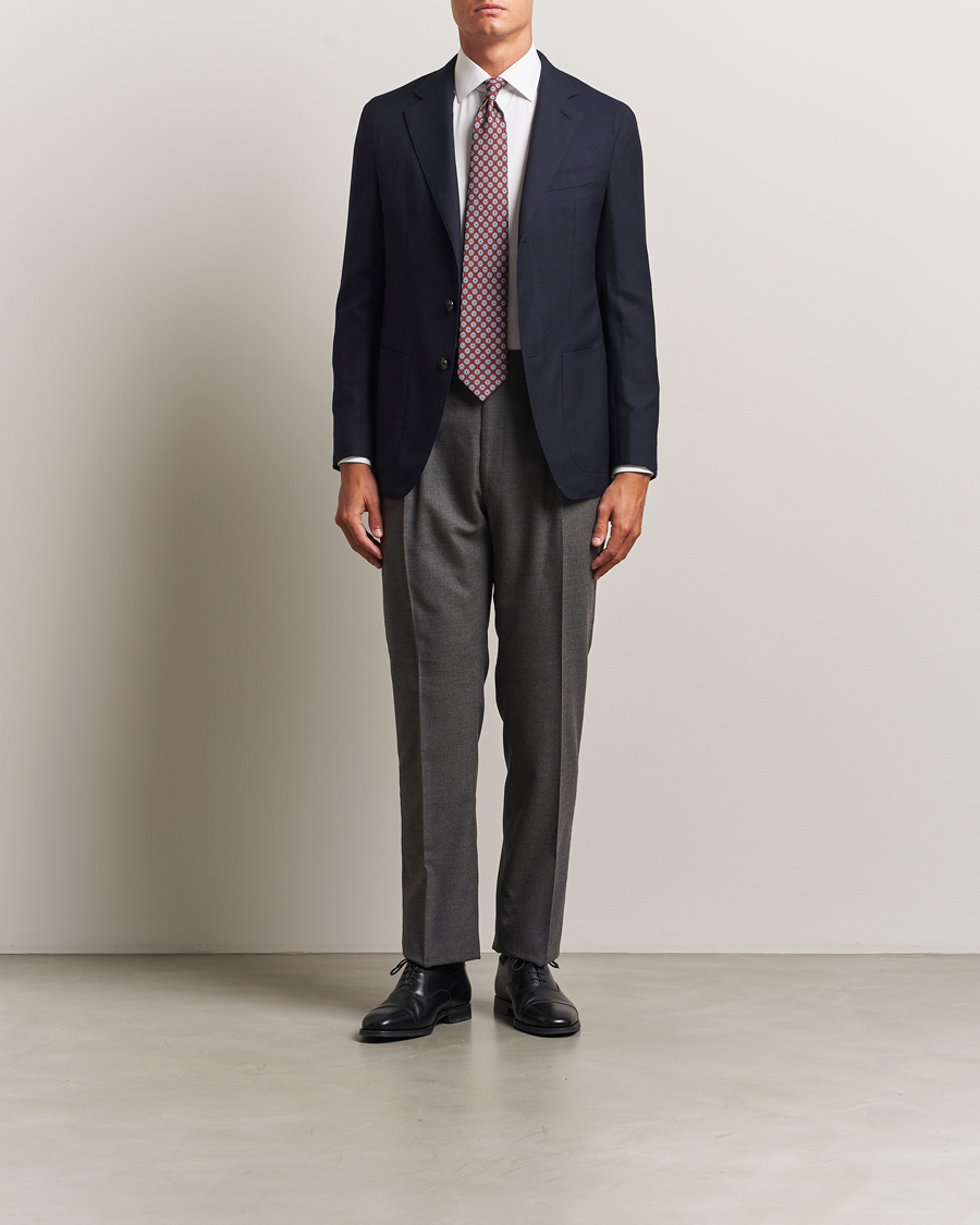Caruso Aida Wool Hopsack Blazer Navy at CareOfCarl.com