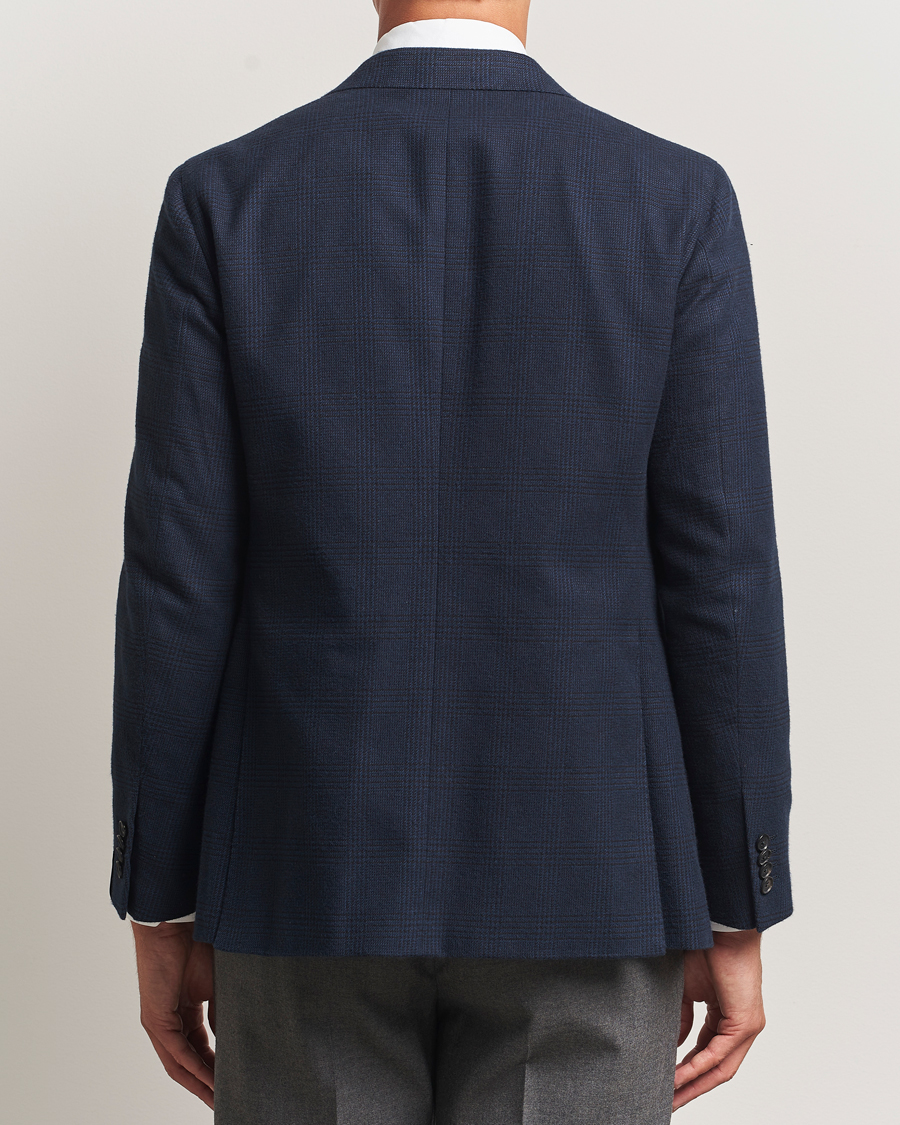 Men | Blazers | Caruso | Aida Brushed Cotton Blazer Navy Check