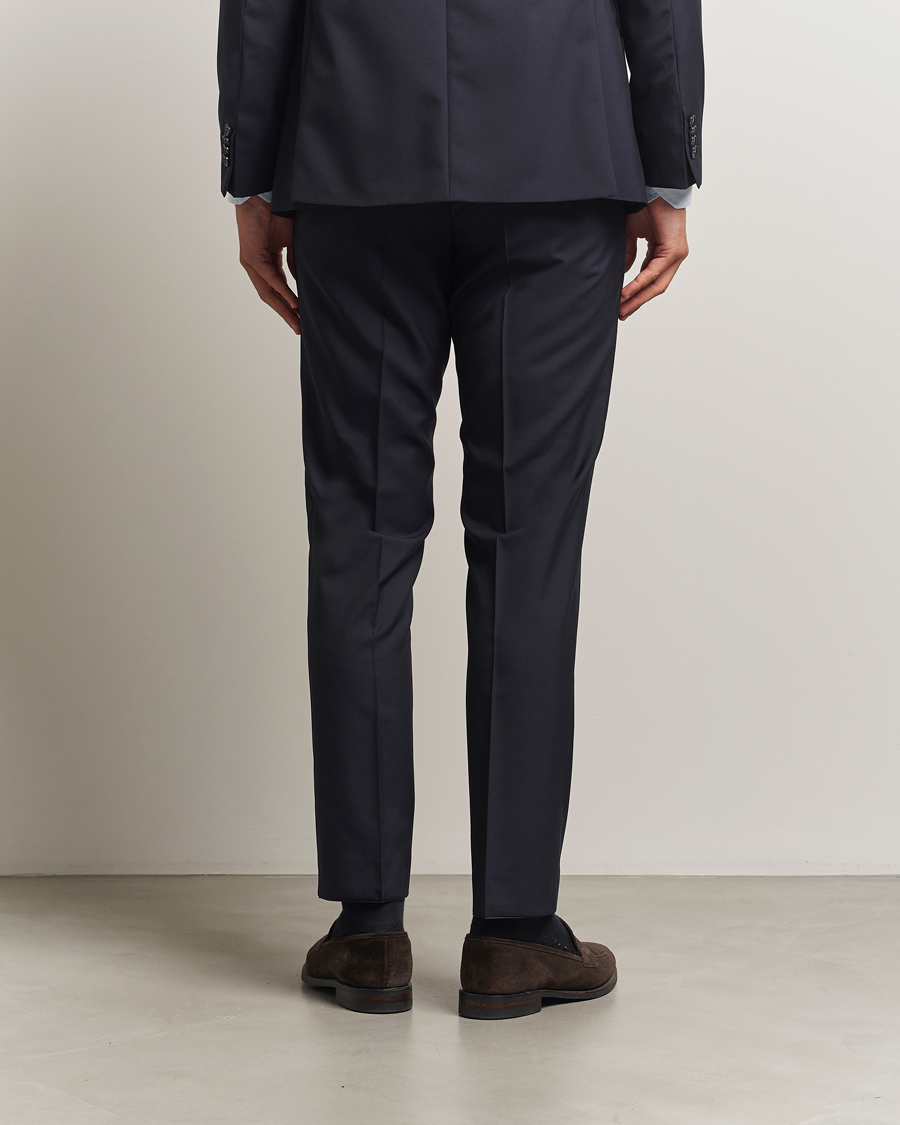 Men | Trousers | Oscar Jacobson | Dandy Wool Trousers Navy