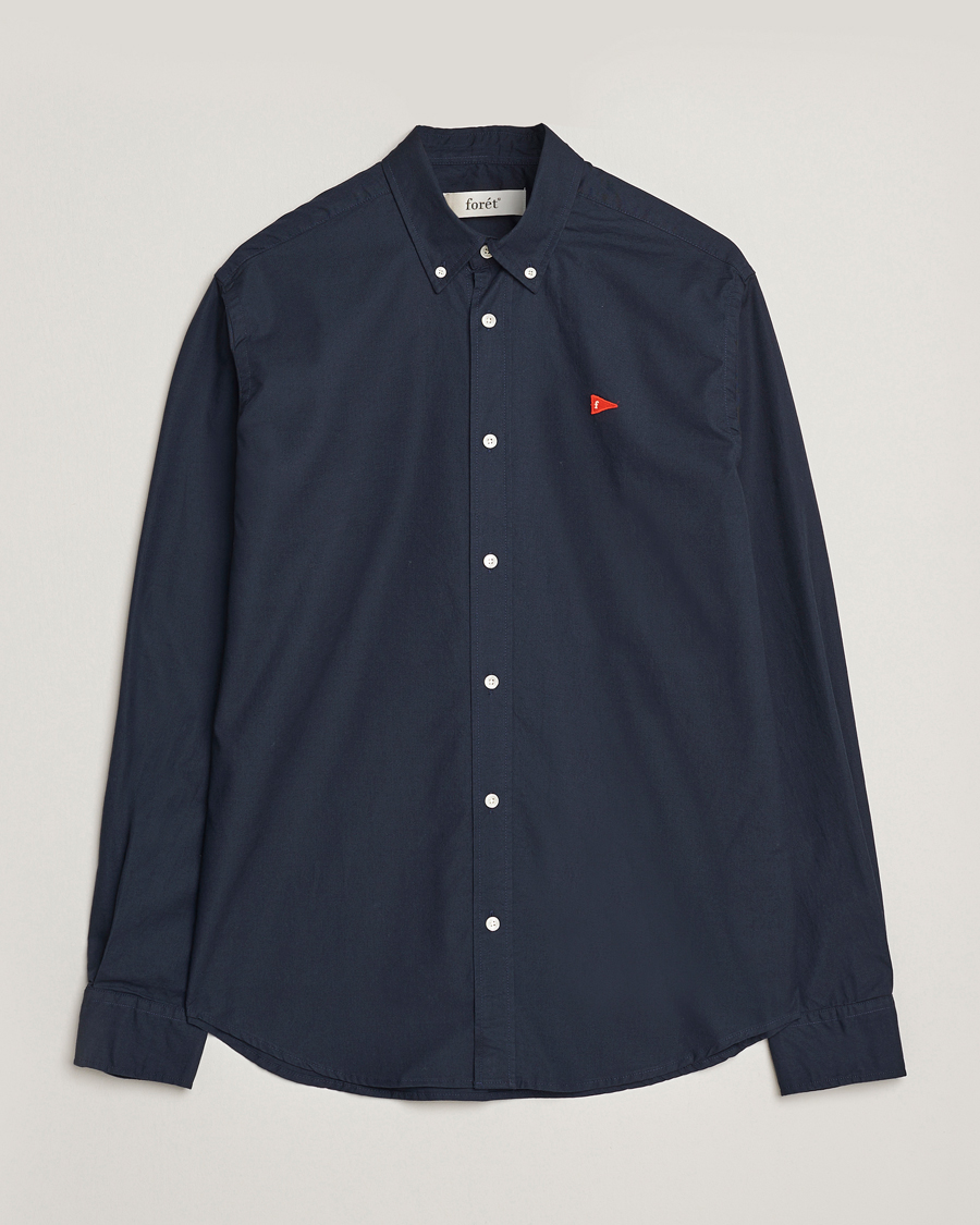Men | Shirts | Forét | Flag Regular Fit Oxford Shirt Navy