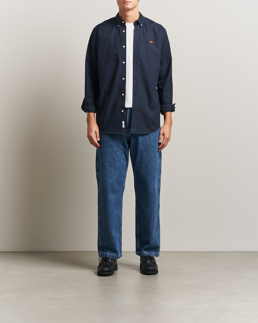 Men | Shirts | Forét | Flag Regular Fit Oxford Shirt Navy