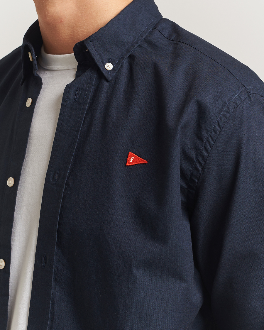 Men | Shirts | Forét | Flag Regular Fit Oxford Shirt Navy
