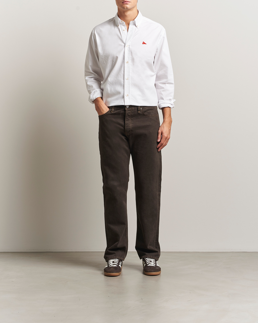 Men | Shirts | Forét | Flag Regular Fit Oxford Shirt White