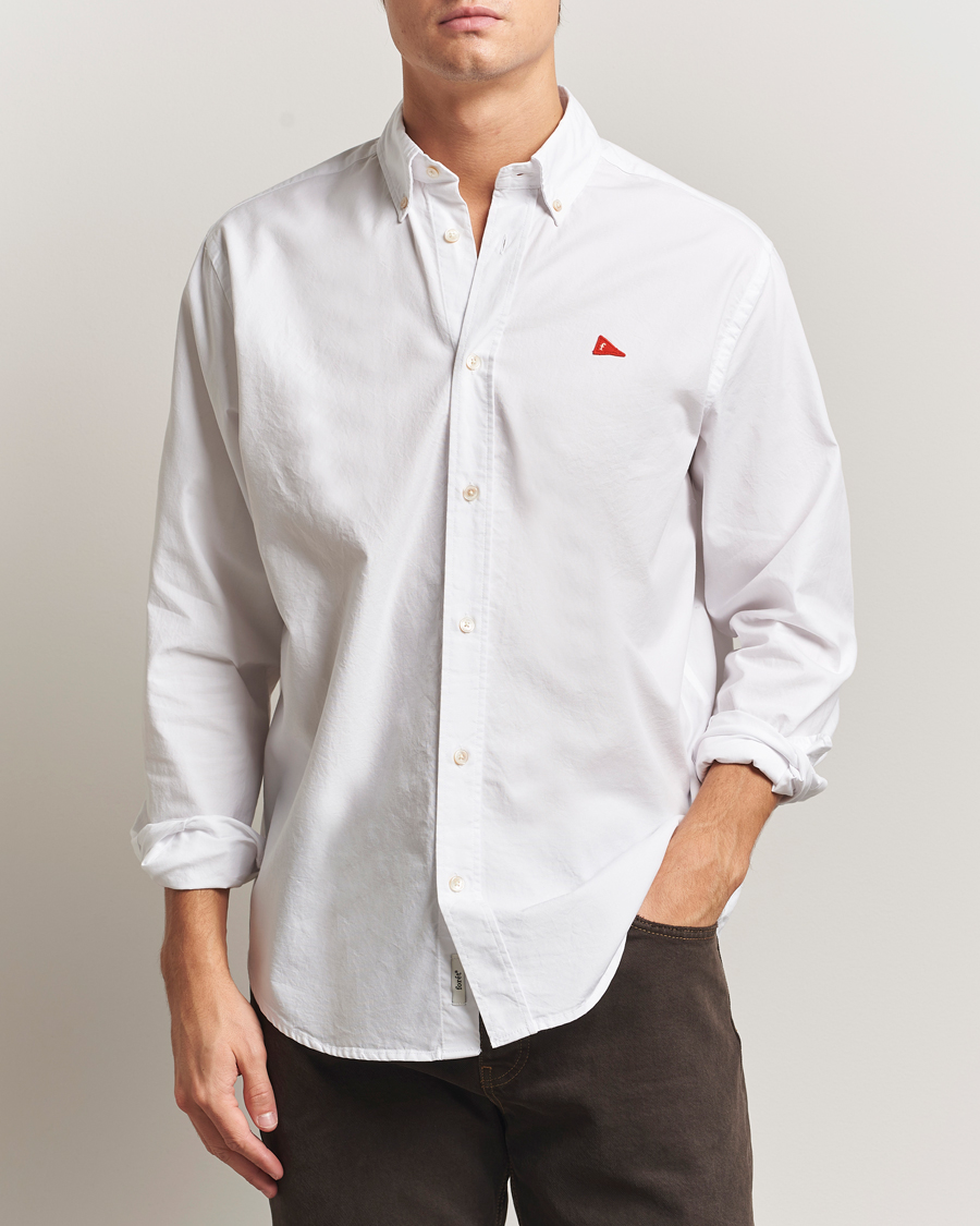 Men | Shirts | Forét | Flag Regular Fit Oxford Shirt White