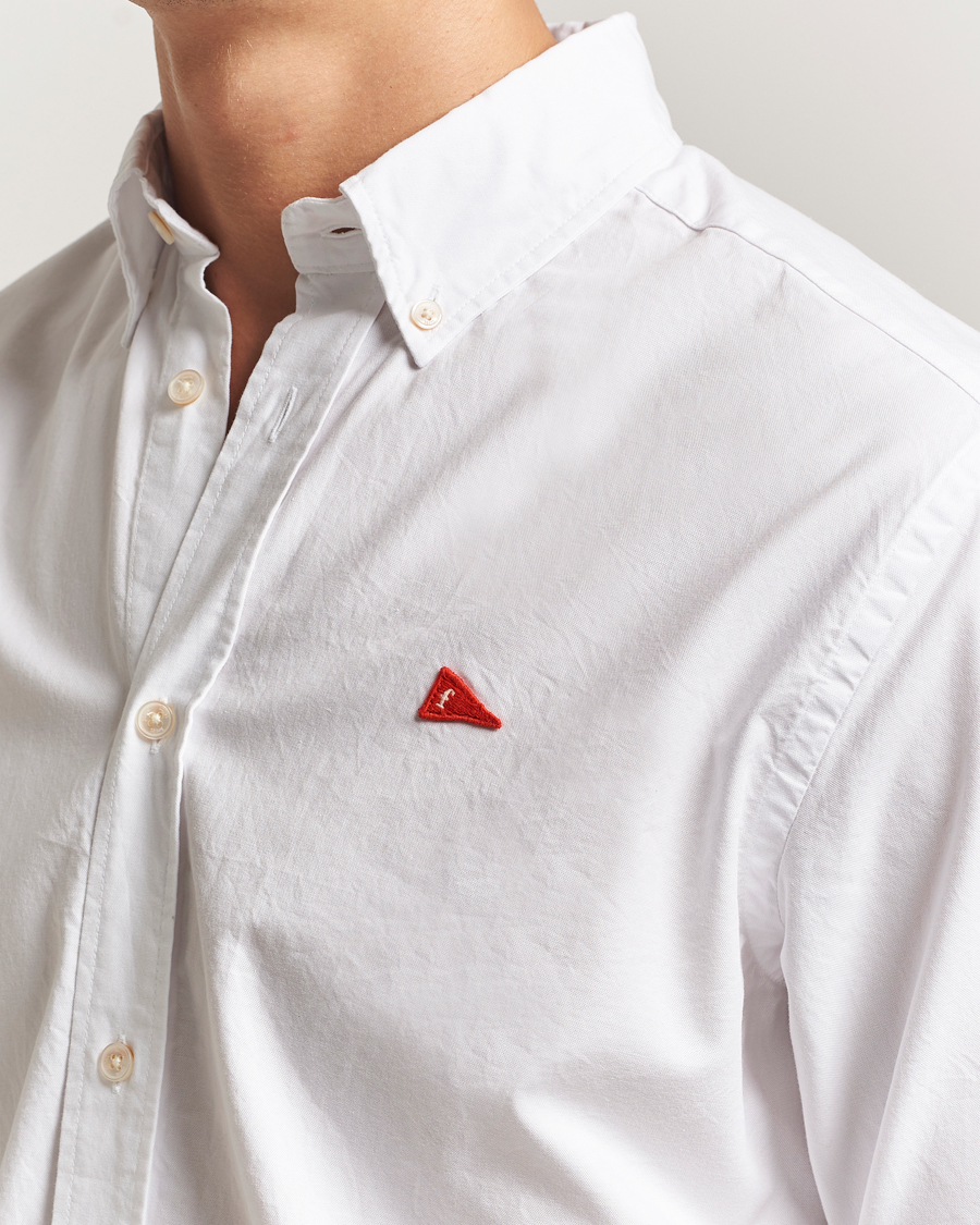 Men | Shirts | Forét | Flag Regular Fit Oxford Shirt White