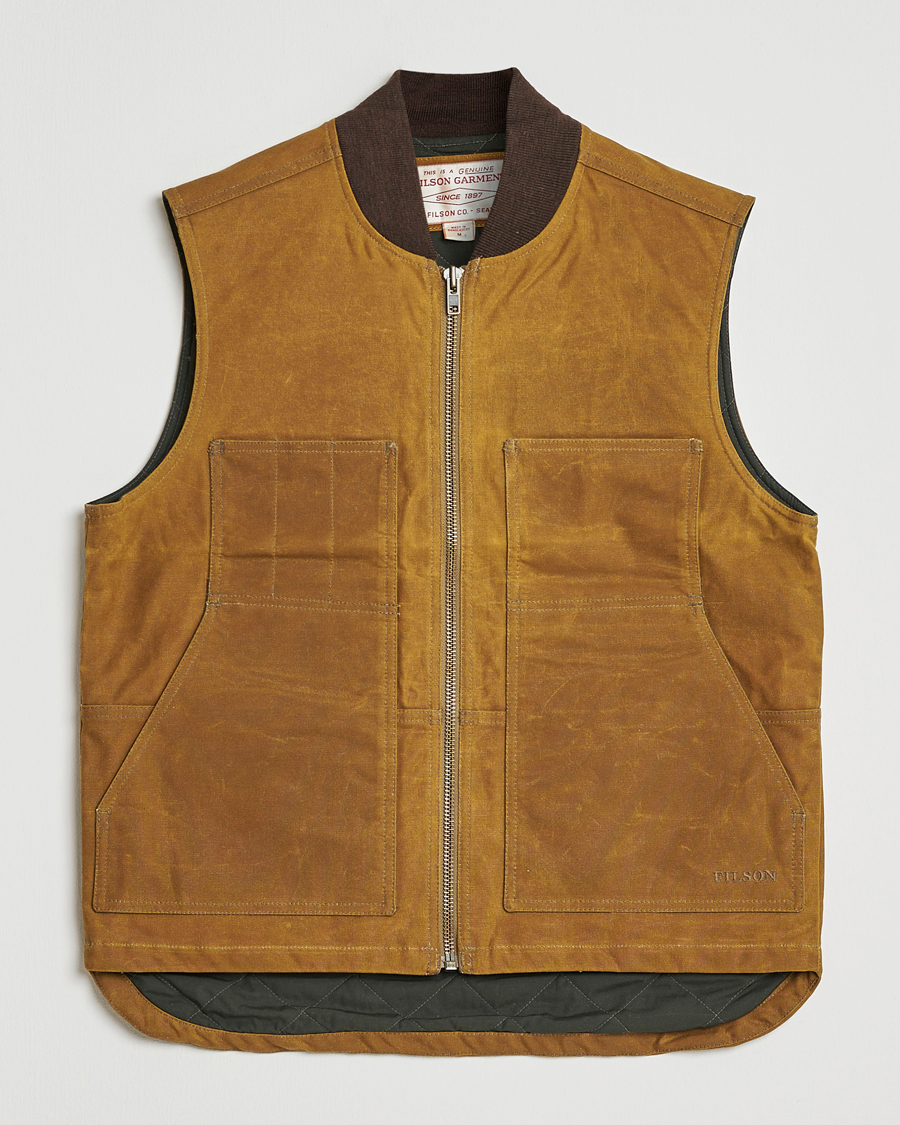 Men | Coats & Jackets | Filson | Tin Cloth Insulated Work Vest Dark Tan
