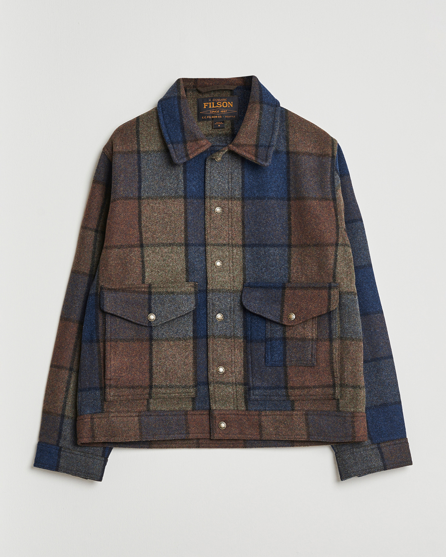 Men | Coats & Jackets | Filson | Mackinaw Checked Wool Work Jacket Blue/Brown