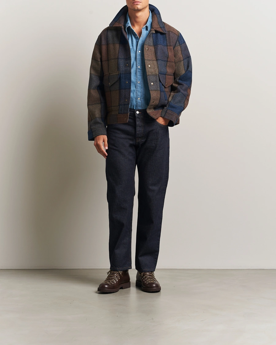 Men | Coats & Jackets | Filson | Mackinaw Checked Wool Work Jacket Blue/Brown