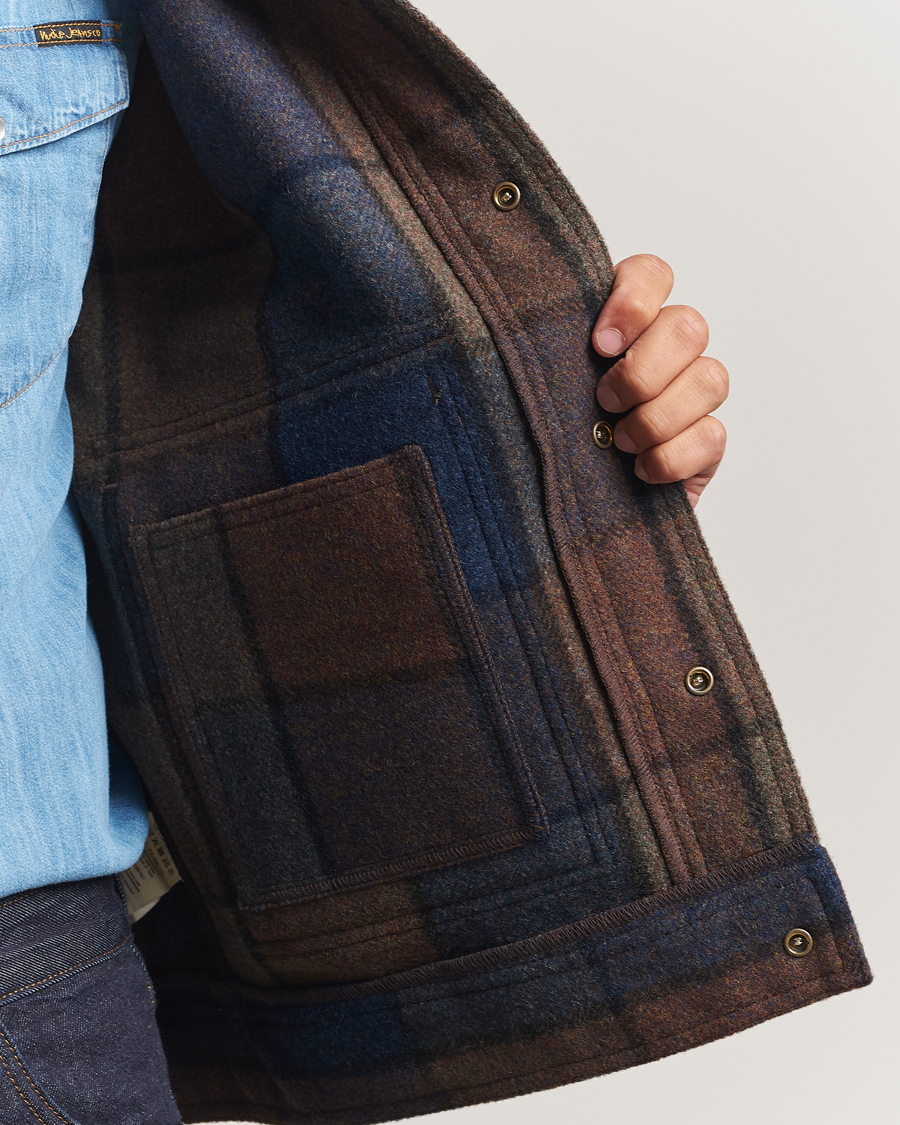 Men | Coats & Jackets | Filson | Mackinaw Checked Wool Work Jacket Blue/Brown