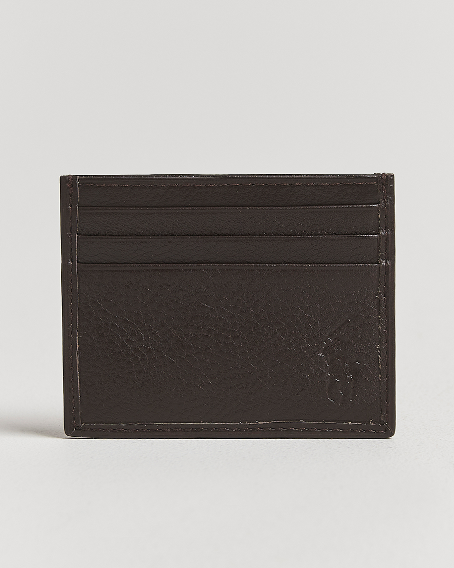 Men | Wallets | Polo Ralph Lauren | Pebbled Leather Credit Card Holder Brown