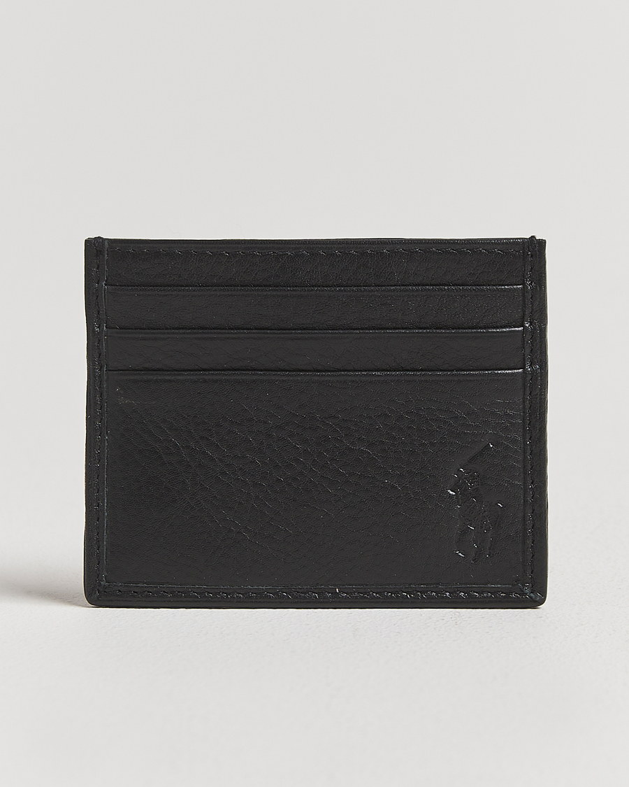 Men | Wallets | Polo Ralph Lauren | Pebbled Leather Credit Card Holder Black