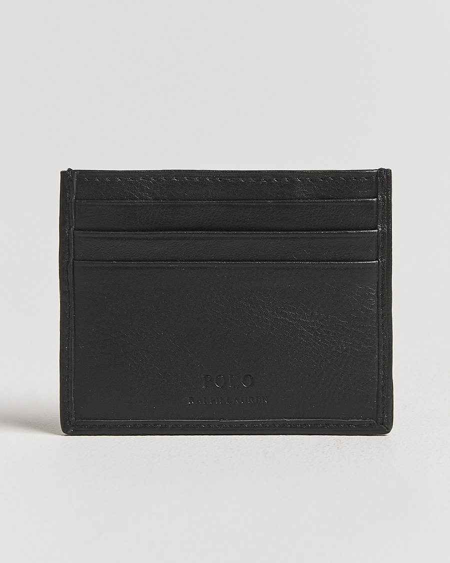 Men | Wallets | Polo Ralph Lauren | Pebbled Leather Credit Card Holder Black