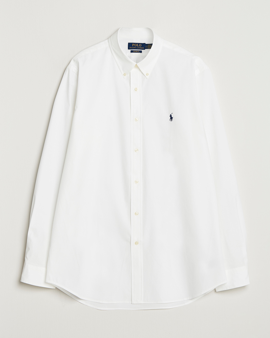 Men | Shirts | Polo Ralph Lauren | Custom Fit Stretch Poplin Shirt White