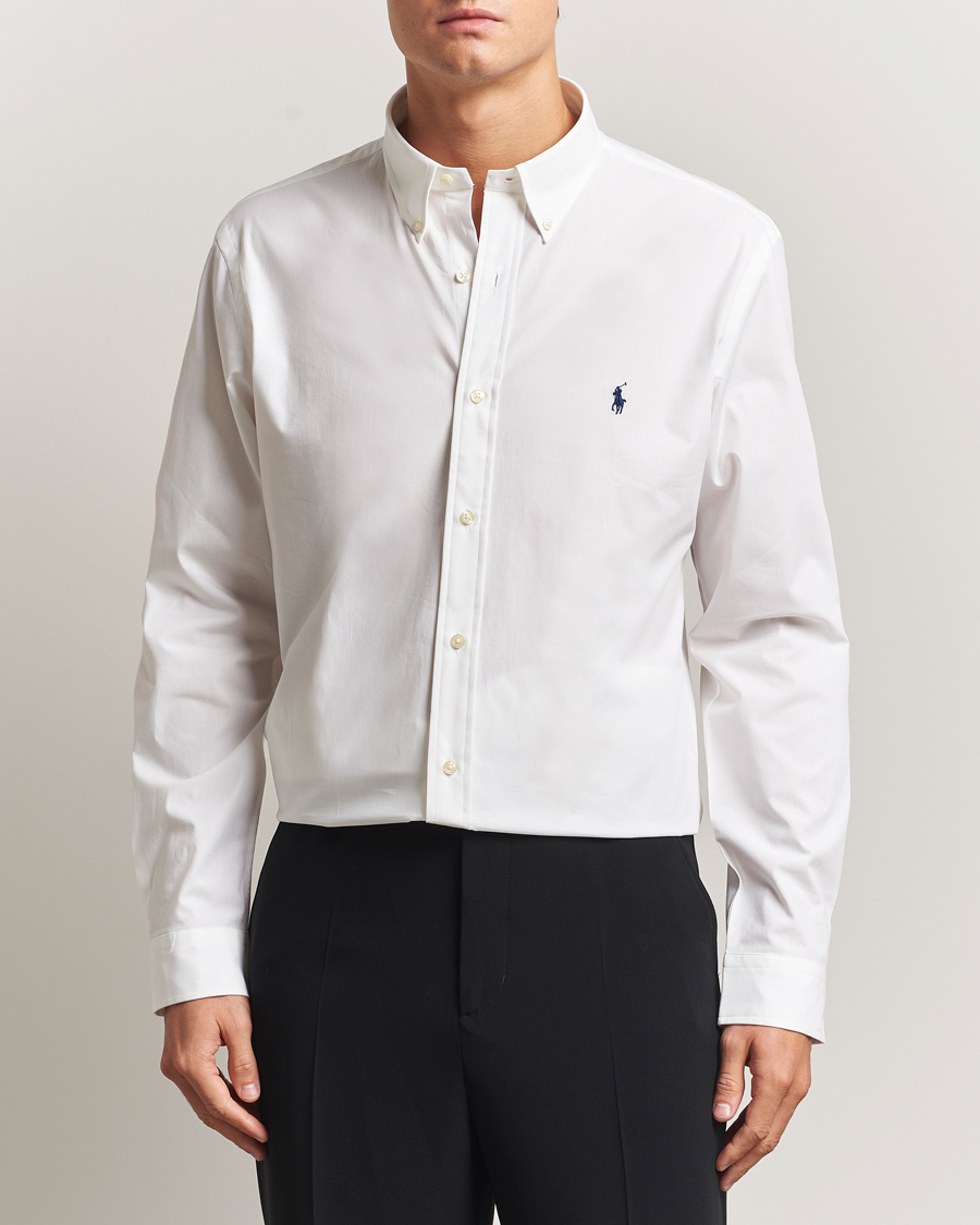 Men | Shirts | Polo Ralph Lauren | Custom Fit Stretch Poplin Shirt White