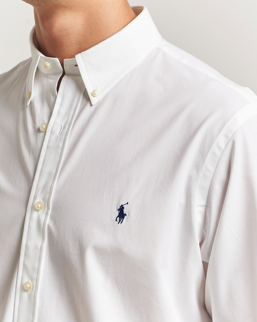 Men | Shirts | Polo Ralph Lauren | Custom Fit Stretch Poplin Shirt White
