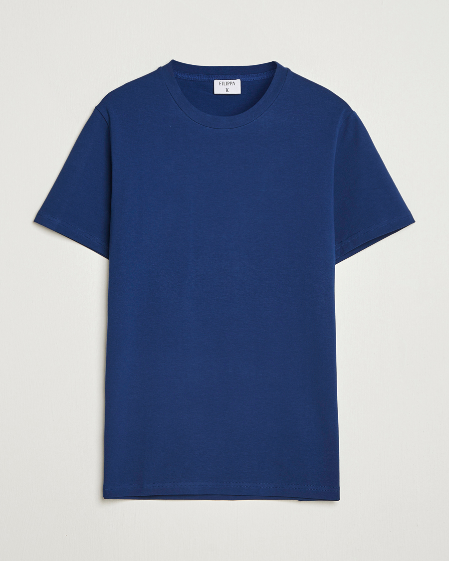 Men | T-Shirts | Filippa K | Soft Lycra T-Shirt Royal Navy