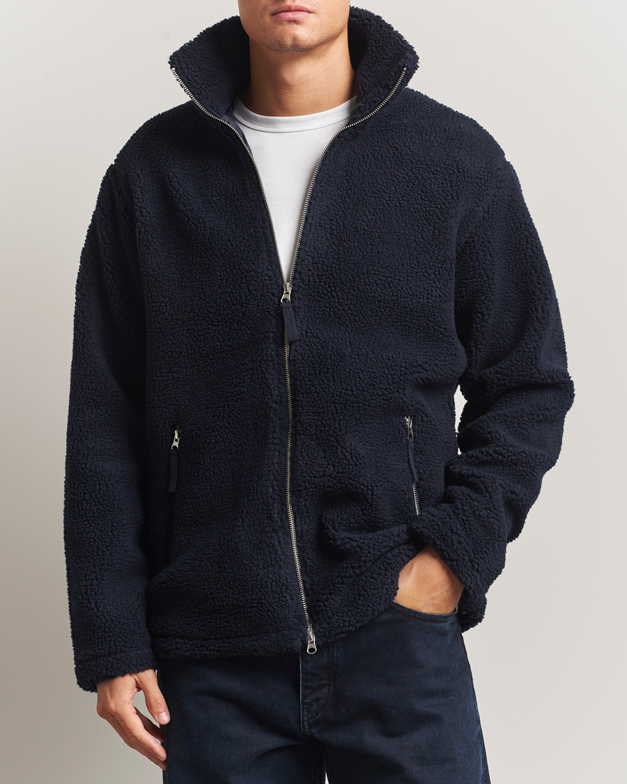 Men | Coats & Jackets | A Day's March | Acton Fleece Jacket Navy