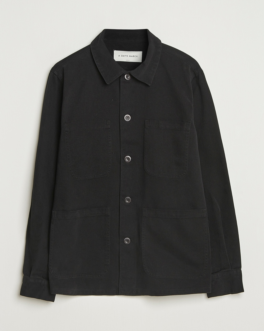 A Day's March Algot Cotton Lyocell Overshirt Black at CareOfCarl.com