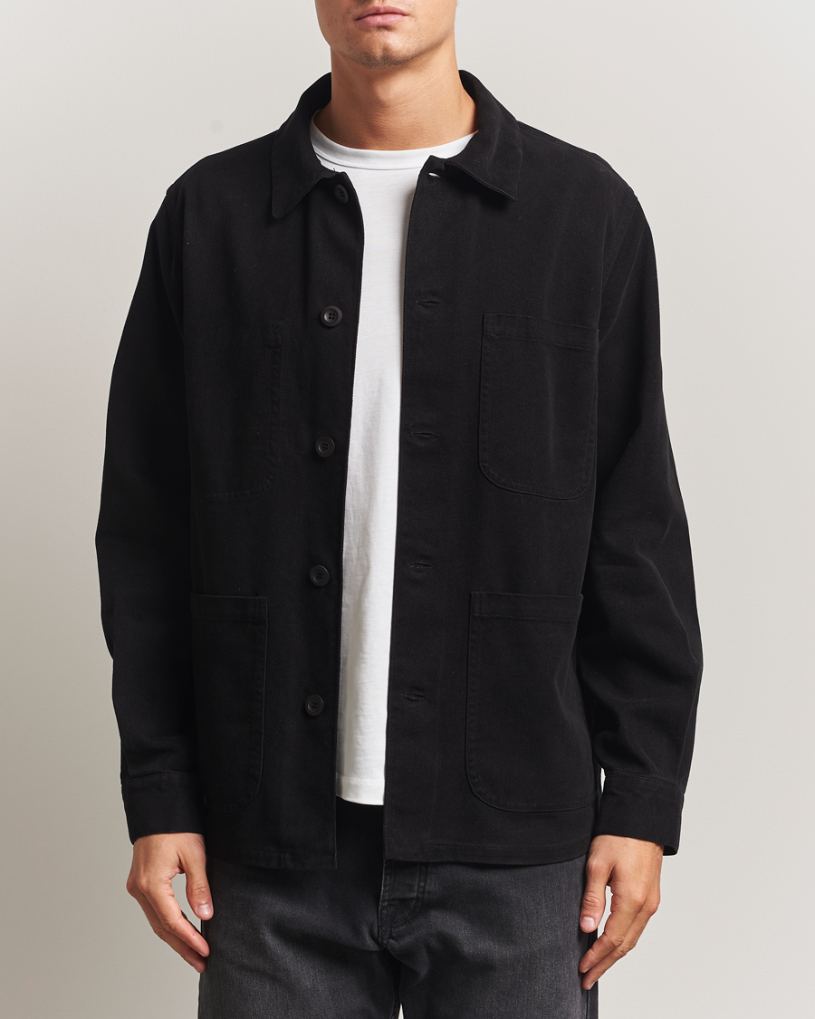 A Day's March Algot Cotton Lyocell Overshirt Black at CareOfCarl.com