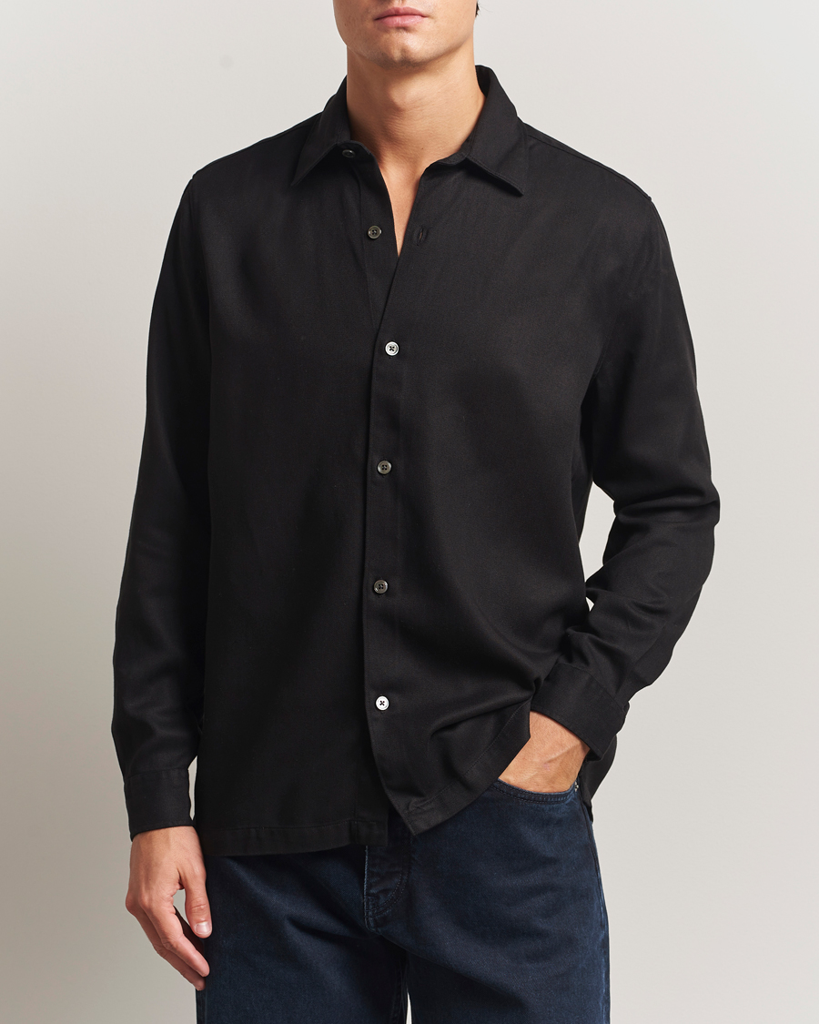 A Day's March Clean Cut Lyocell Shirt Black at CareOfCarl.com