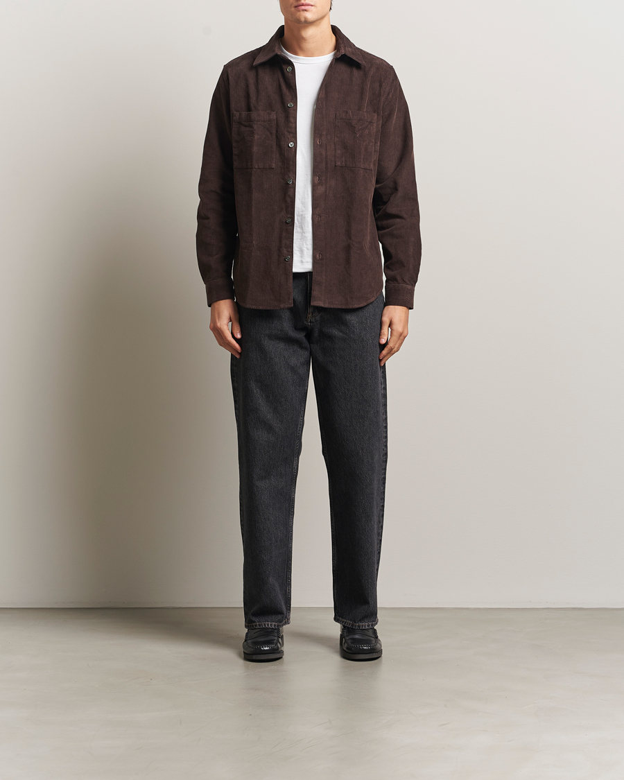 Men | Shirts | A Day's March | Rupert Cord Shirt Dark Brown