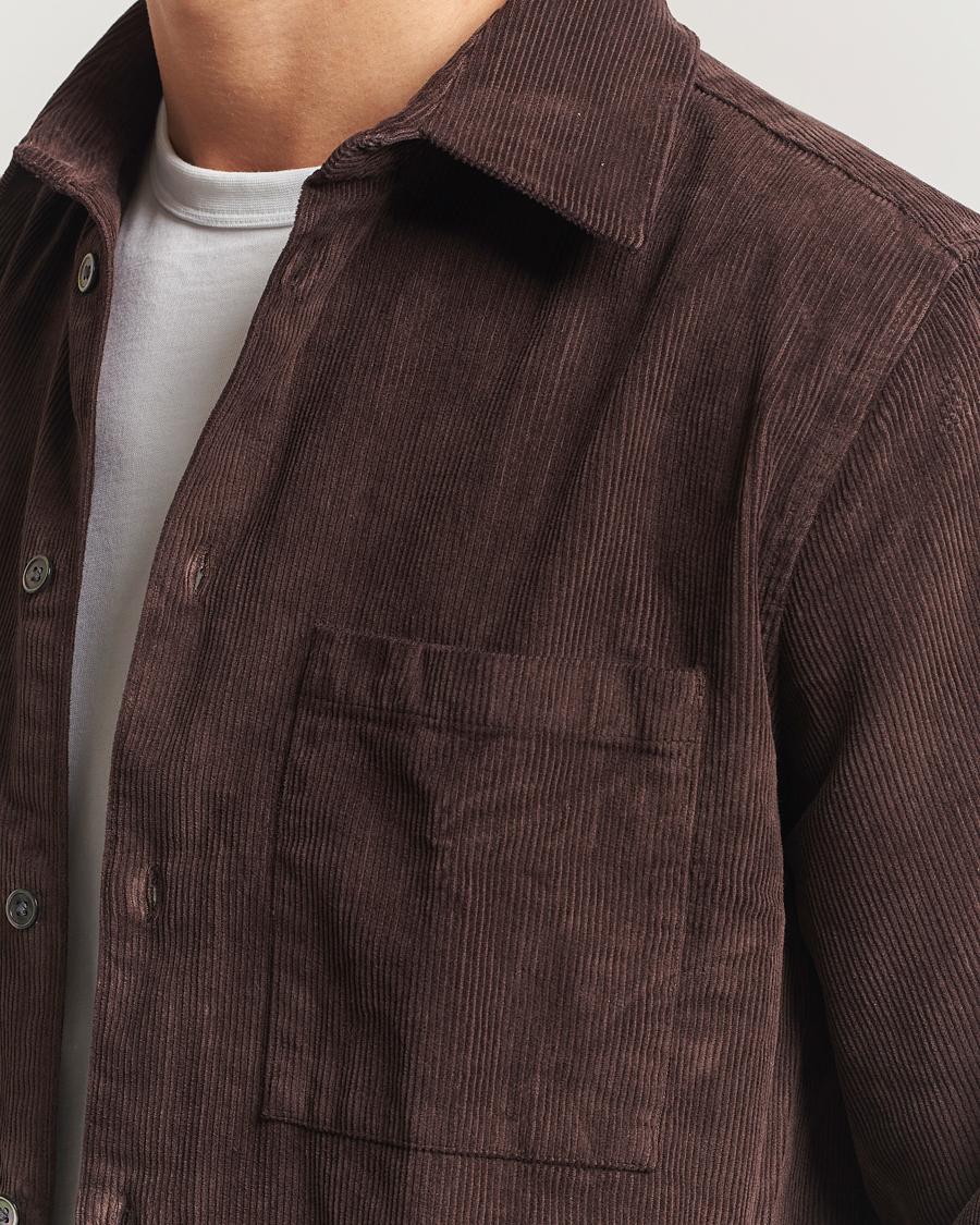 Men | Shirts | A Day's March | Rupert Cord Shirt Dark Brown