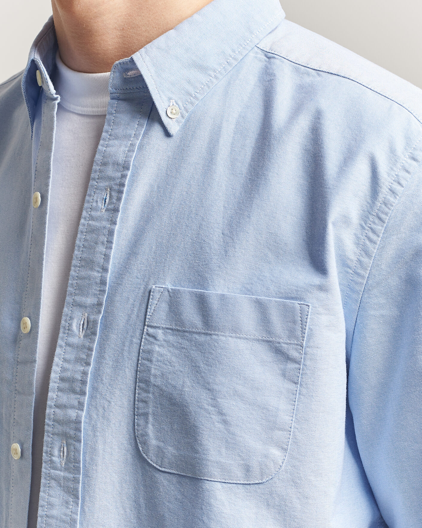 Men | Shirts | A Day's March | Classic Oxford Shirt Light Blue