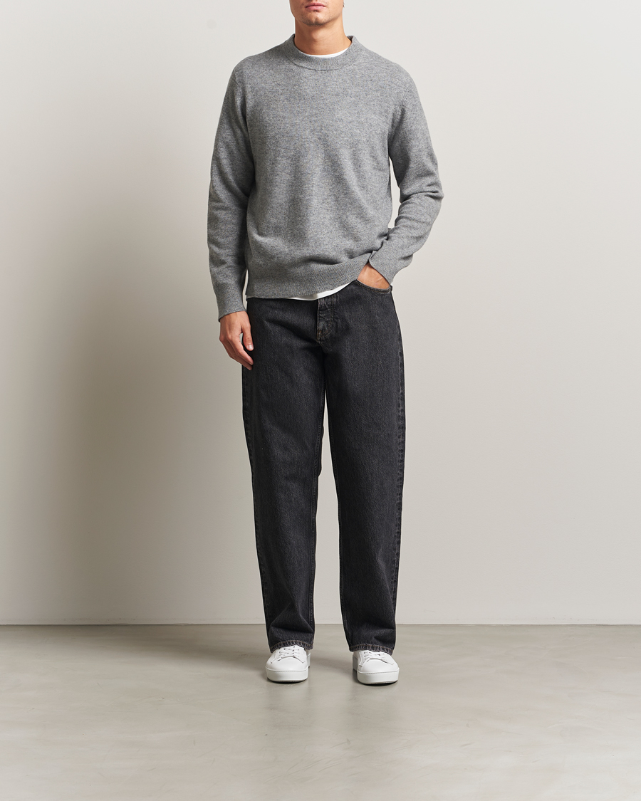 Men | Sweaters & Knitwear | A Day's March | Marlow Cashmere Blend Sweater Grey Melange