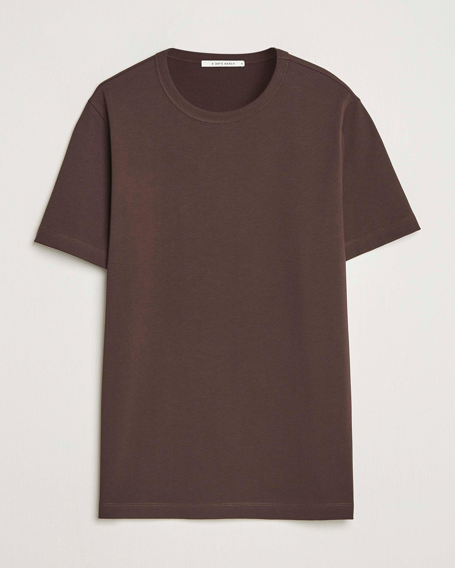 Men | T-Shirts | A Day's March | Heavyweight T-Shirt Dark Brown