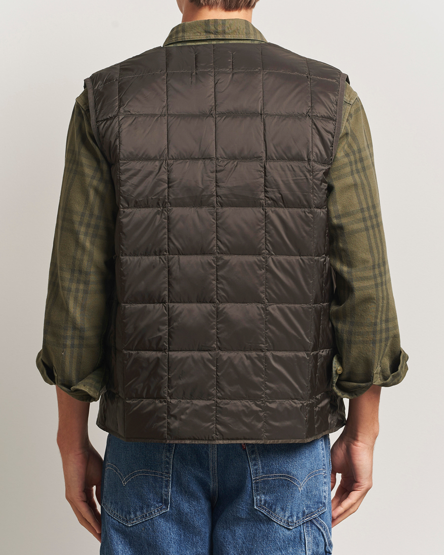 TAION V-Neck Lightweight Down Vest Dark Choco at CareOfCarl.com