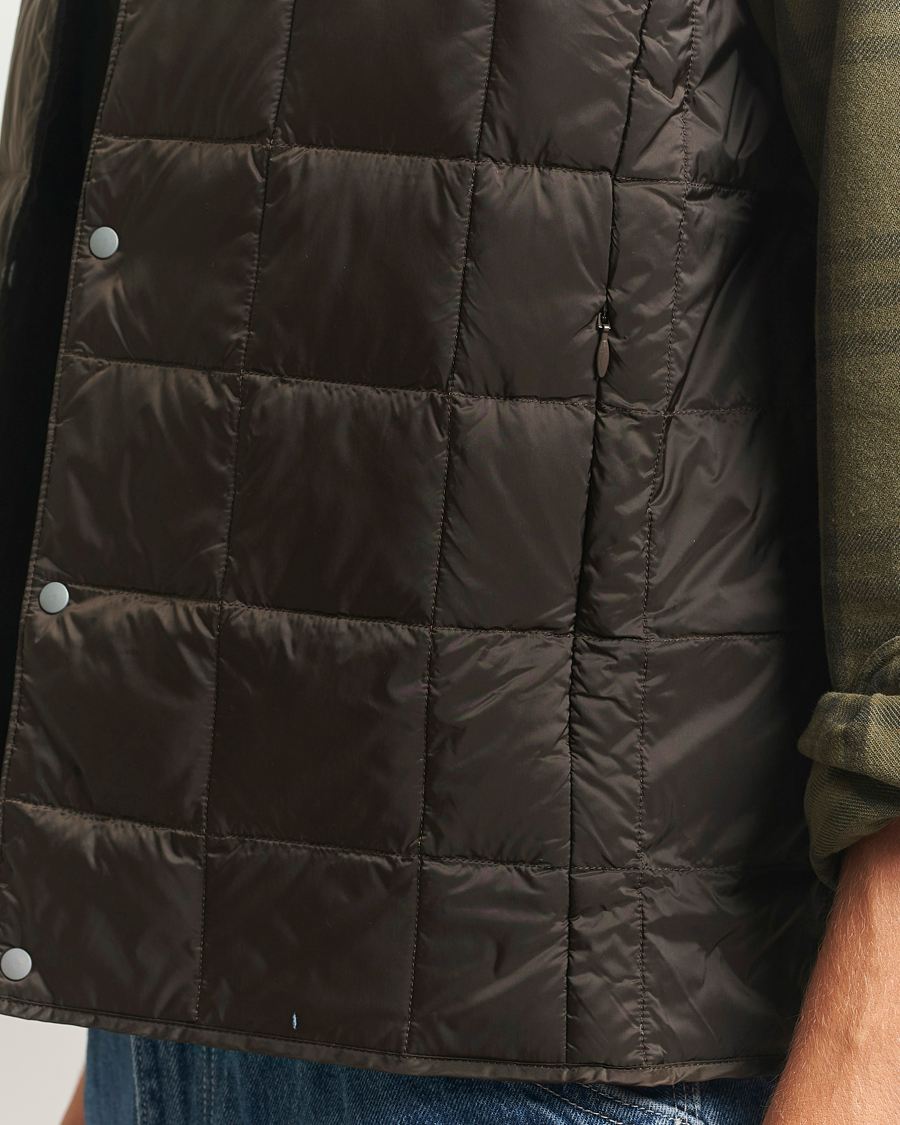 TAION V-Neck Lightweight Down Vest Dark Choco at CareOfCarl.com