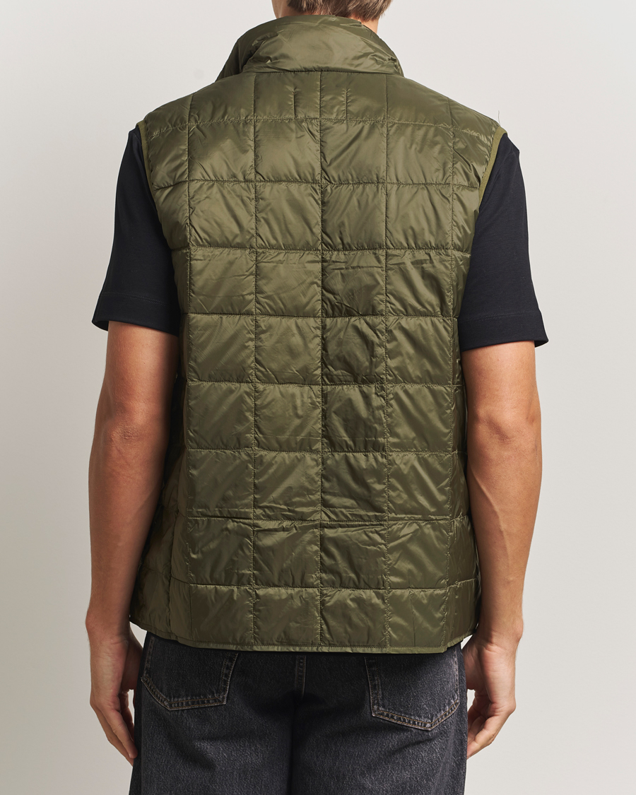 Men | Gilets | TAION | High Neck Full Zip Lightweight Down Vest Dark Olive