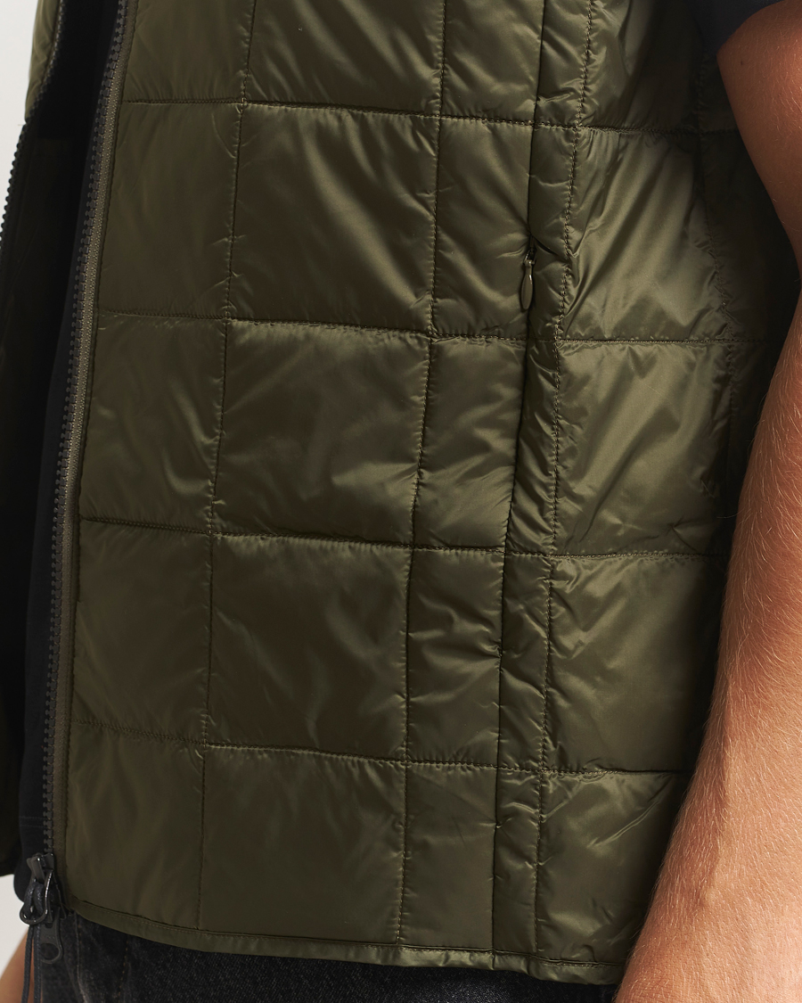 Men | Gilets | TAION | High Neck Full Zip Lightweight Down Vest Dark Olive