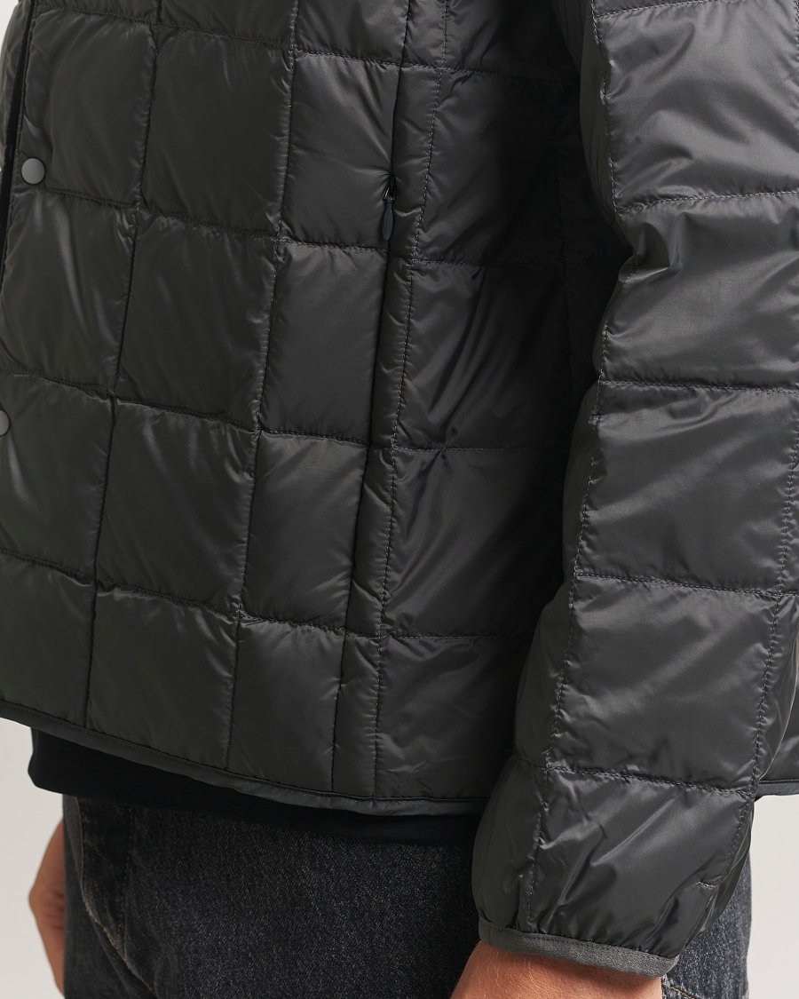 Men | Coats & Jackets | TAION | Crew Neck Button Down Jacket Dark Grey