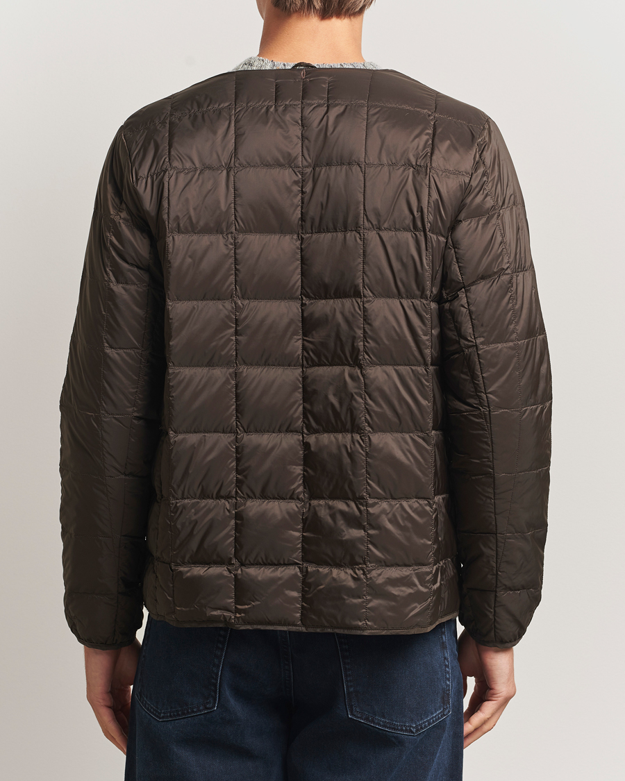 Men | Coats & Jackets | TAION | Crew Neck Button Down Jacket Dark Choco